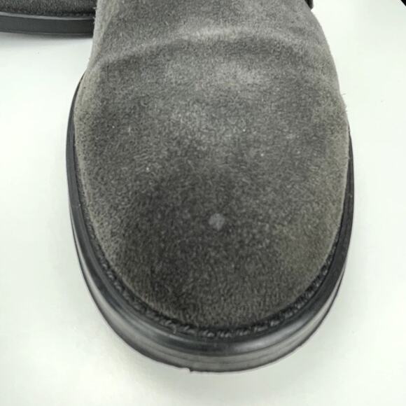 HUGO BOSS Gray Suede Double Monk Strap‎ Oxfords Mens (9.5) Buckle Italy Shoes - Picture 11 of 11